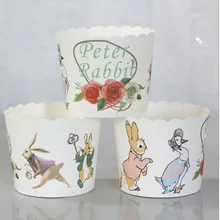 100 шт./партия, Кролик Питер, спортивные детские формы для выпечки, бумажные формы для торта, цветные формы(6x4,5x5 см), разные цвета на выбор для кухни