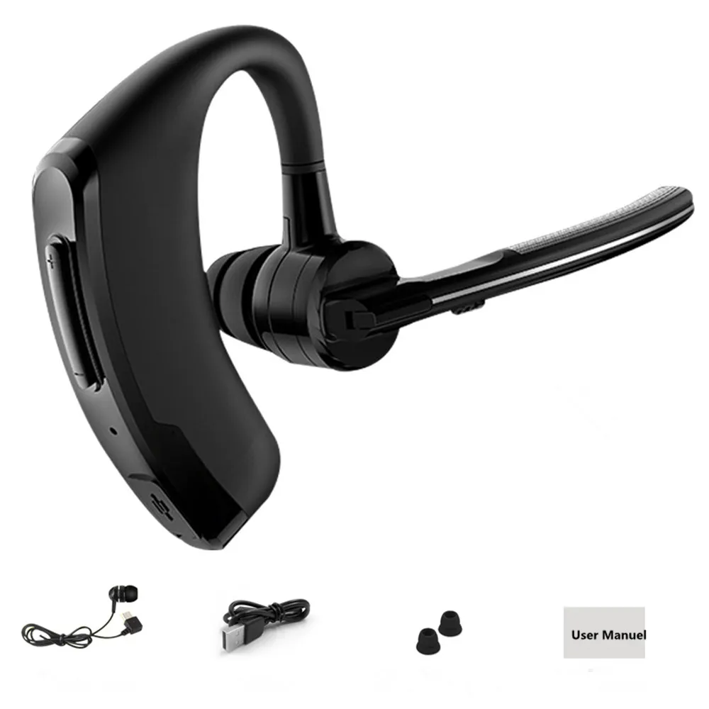 Handsfree business bluetooth headset with mic voice control wireless bluetooth headphone for sports noise cancelling earphone