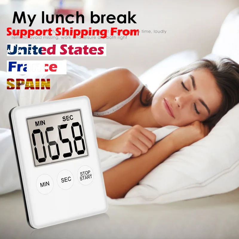 

1 pcs 5 Cores Super Thin LCD Digital Screen Kitchen Timer Square Cooking Count Up Countdown Alarm Magnet Clock Temporizador
