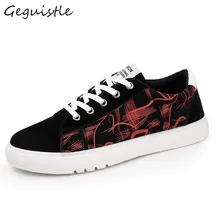 Fashion Men Casual Shoes Student Comfortable All-Match Light Shoes Graffiti Design Shoes