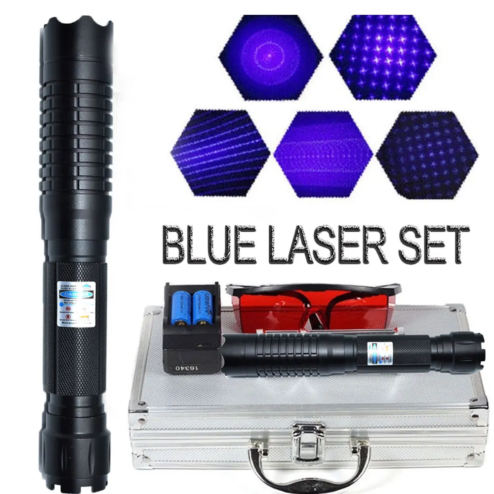 Мощный охотничий лазер Tra'c'ti'ca'l синие лазерные указки 450nm 1.5.w лазерный прицел флэш-светильник горящая спичка/светильник сигары/свеча