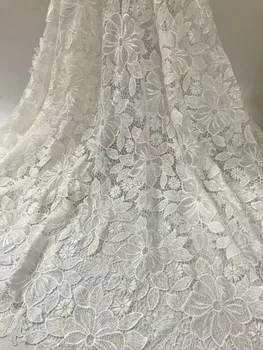 

Pure White High Quality Nigerian Guipure Lace African Cord Lace Latest 2018 African Guipure Cord Lace Fabric Y1108