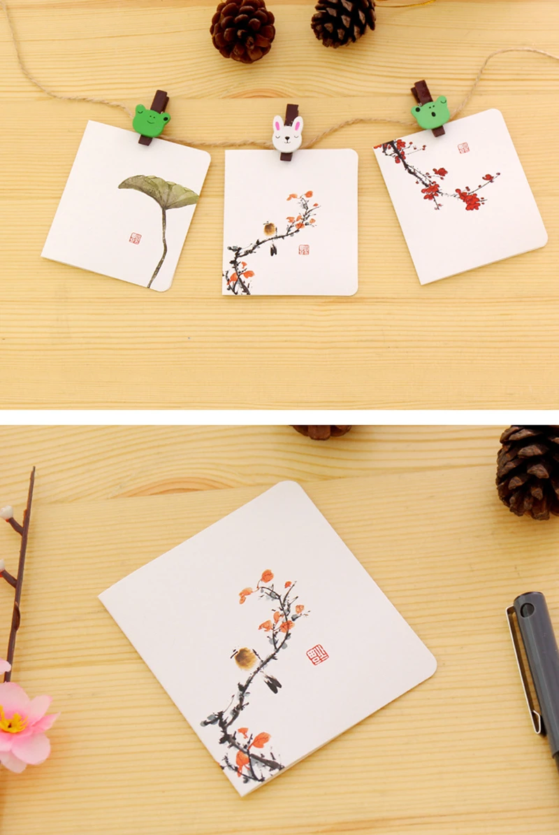 4 шт. День Святого Валентина китайское растение открытка Творческий Классический белый простой сообщение DIY складной день рождения новый