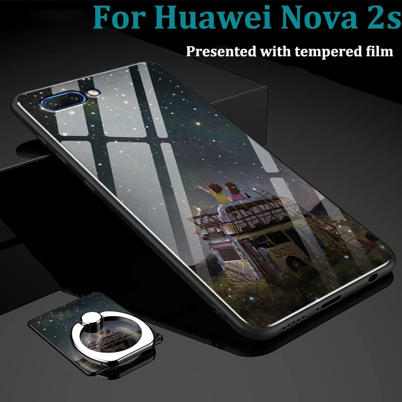 2 шт. для huawei Nova S Чехол телефон Обложка Nova2s задняя крышка закалённое защитное