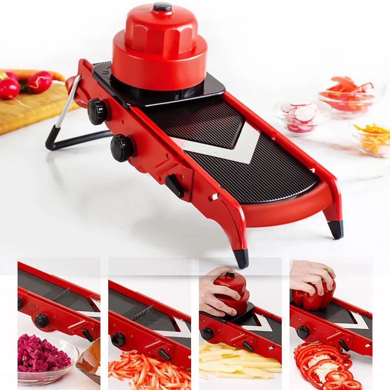  Kitchen Vegetable Fruit Chopper Cutter Cocina Multi-Function Slicer Food Shredder Adjustable Stainl - 33039126900