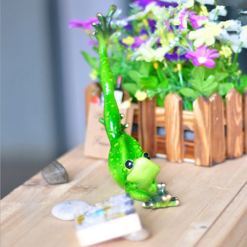 Creative 3D Yoga Frog Figurine Decoration Ornament Statue Home Garden Decor, Fish Tank Terrarium Ornament	