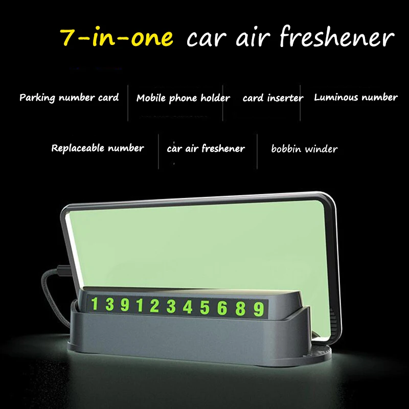 Многофункциональный автомобильный освежитель воздуха, автомобильная Временная парковочная карта, автомобильный держатель мобильного телефона, ароматизированный держатель телефона, автомобильные аксессуары Ambientador Coche