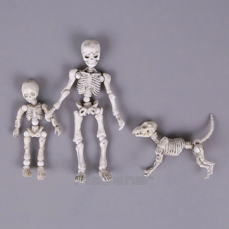 Cute Fashion Design Mr Bones Pose Skeleton Model With Dog Table Desk Book Mini Figure Kids Toys