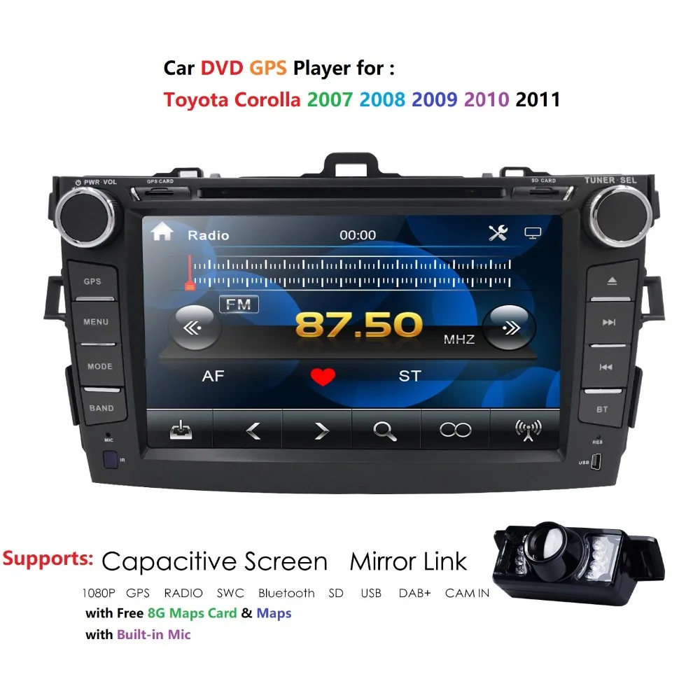 Excellent Hizpo 2 din car radio gps Car DVD Player For Toyota corolla 2007 2008 2009 2010 2011 Multimedia head unit navigation stereo usb 4