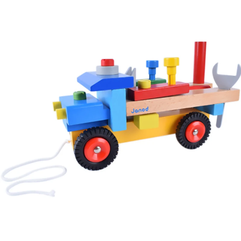 Детские развивающие игрушки разборочный винт гайка разборка Комбинированная деревянная тележка для инструмента детские развивающие игрушечные машинки
