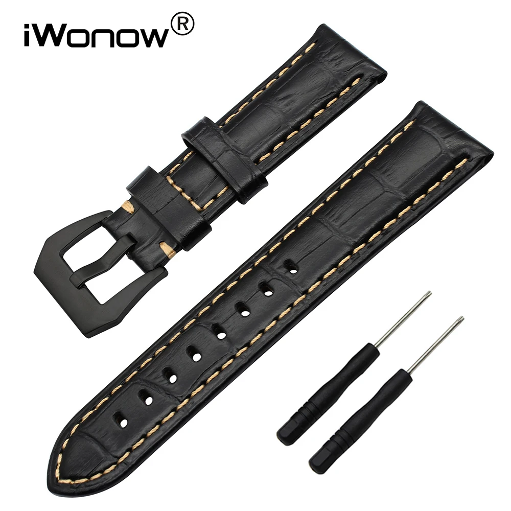 26mm Genuine Calf Leather Watchband + Screwdriver For Garmin Fenix 3