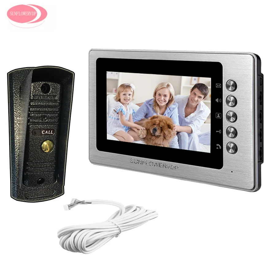 

Video Door Phone Doorbell Intercom Metal Waterproof Security Camera Apartment 7inch Color LCD Monitor Video Door Phone Video-eye