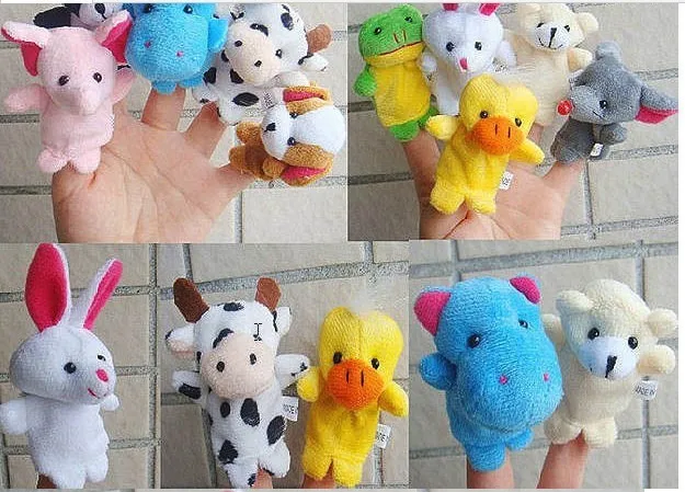 

F08869 JMT 1 Piece Velvet Finger Puppet Mini Cloth Animal Design Play Learn Story Toy Random Shipped + FS