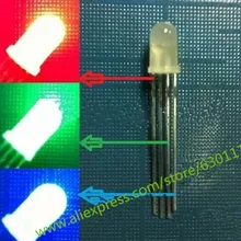 500 шт. медленный трансформации 5 мм RGB светодиодный общий анод Tri-цветное излучение диоды f5 RGB рассеянный