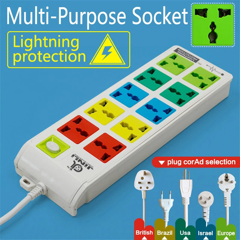 5M extension cable 10 Outlet Universal standard three hole socket with AU EU US Standard 5M extension cable 10 Outlet Universal standard three hole socket with AU EU US Standard