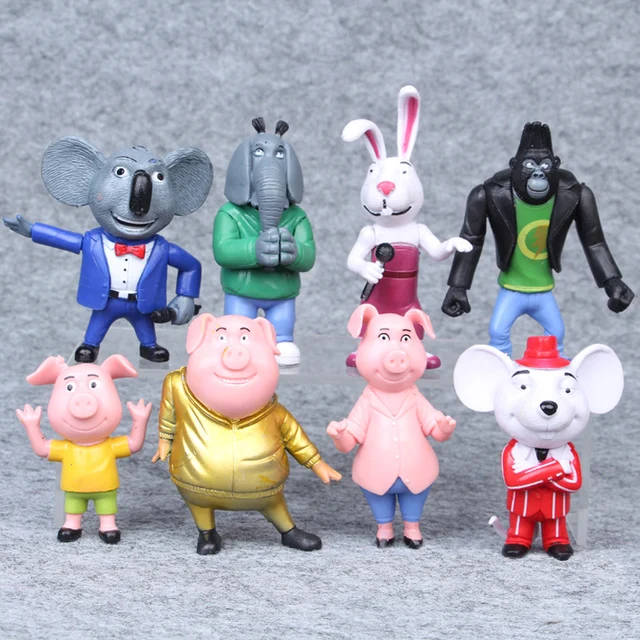 8pcs/lot Sing Movie action figure toys set 2017 New Pixar Illumination