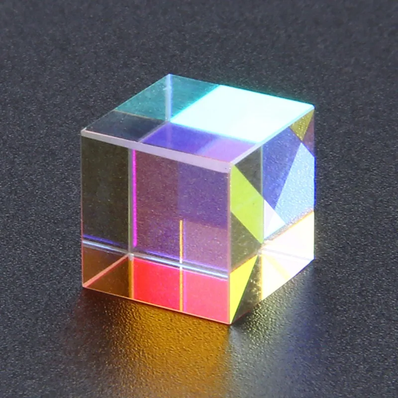 

Cube Dichroic Prism 10x10mm Defective Cross Optical Glass Mirror Combiner Splitter Decor Transparent Class Module Research Toy