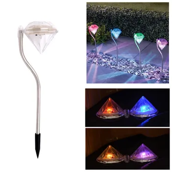 

4pcs/lot Solar Garden Lights Outdoor Color Changing Diamond LED Solar Landscape Pathway Lights for Walkway Patio Lawn Yard Decor