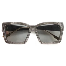 Винтажный бриллиантовый Шикарный квадратный солнцезащитные очки высокого качества Роскошные брендовые дизайнерские темные очки Женские Мужские очки De Sol Feminino