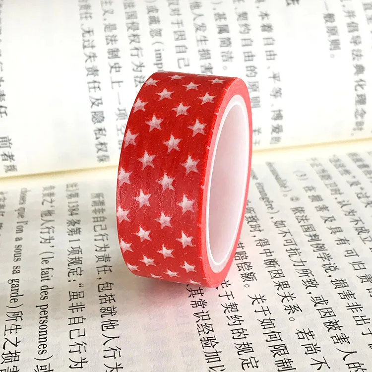 20 шт./компл. пятнистый красный Пентагон детей DIY декоративные наклейки руководство и бумажная лента Красная звезда васи лента