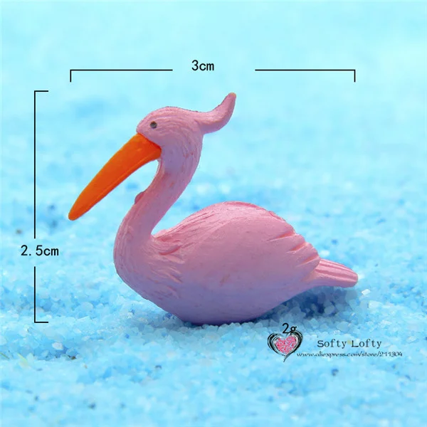 White Pink Crane lovers Mini Figures - 4