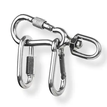 

Spring-Loaded Hook Multi-Purpose Swivel Eye Spring Snap Hook Pet Leashes Hook Quick Hook for Key-Chain/Backpack/Hiking/Camping