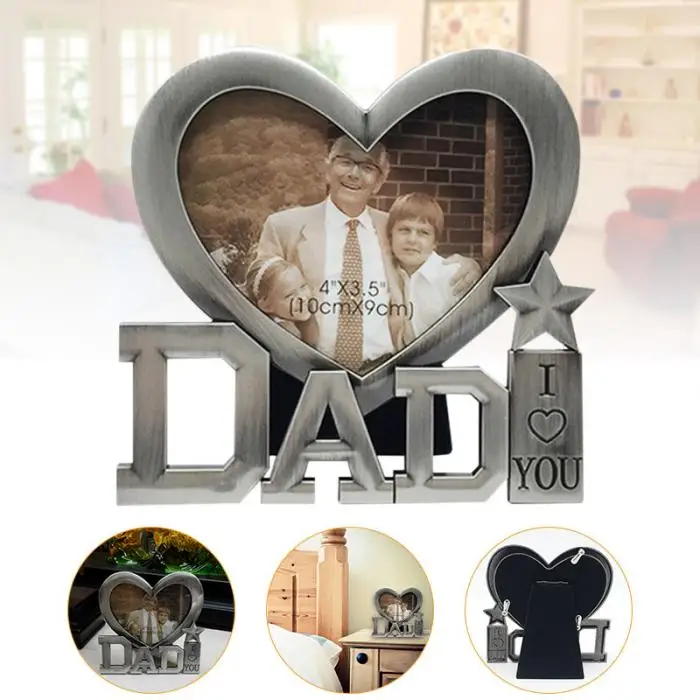 Рамка для картин в форме сердца I Love You Dad, декор для стола на День отца, подарок MYDING