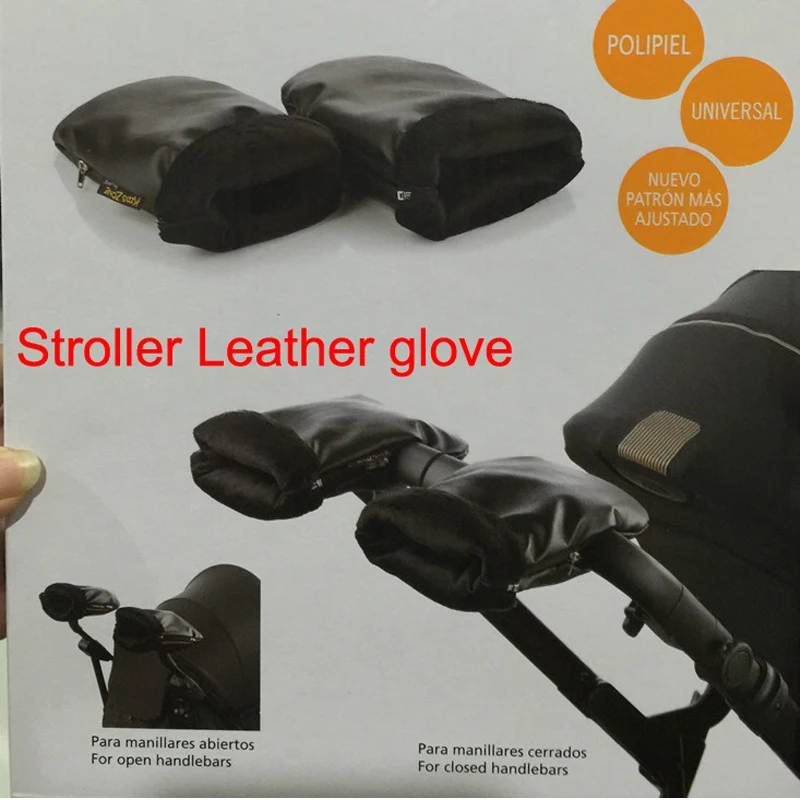 

Baby stroller winter genuine leather pram hand muff carriage gloves clutch cart glove wheelchair accessories guantes carro bebe