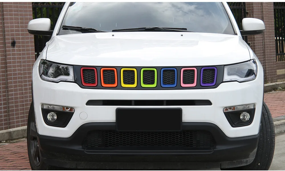 Sansour Racing Grills для Jeep Compass автомобиль передняя решетка крышка Украшение для Jeep Compass автомобильные аксессуары Стайлинг