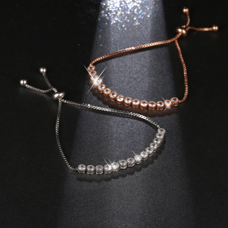 Женские браслеты с кубическим цирконием EMMAYA Shining AAA + розовое золото подарок|bracelets