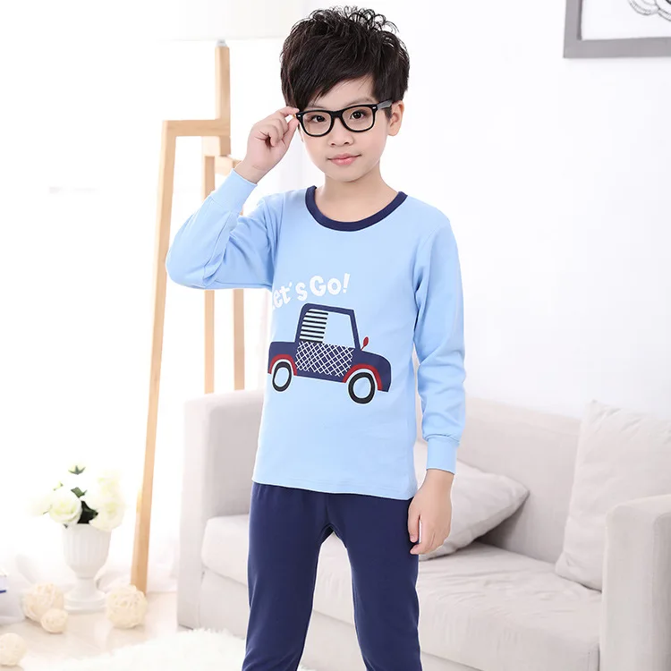 Пижамы детские пижамы детская одежда для сна для мальчиков 6 различных цветовых сочетаний хлопковые пижамы для девочек с милыми мультяшными персонажами - Цвет: 02