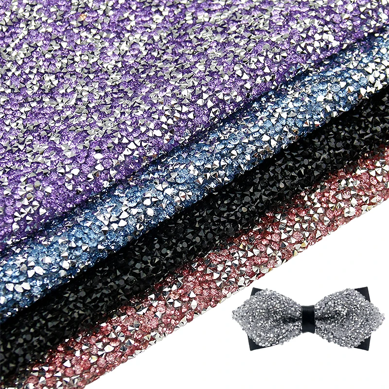 

24*40cm Hand Craft Material Bling Sticking Fully-jewelled DIY Rhinestone Cloth DIY Hair Bowknot Garment Accessories Material