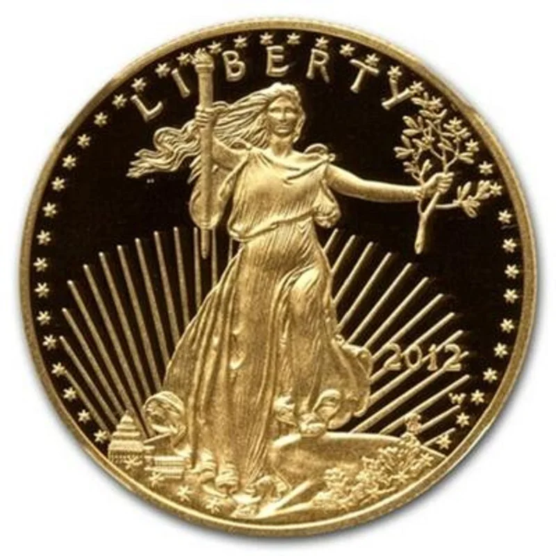 

2012 liberty eagle 1 troy Oz. coin plated 1.5 grams .999 fine gold