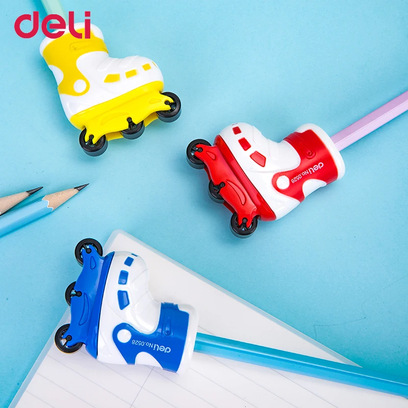 Deli 1pcs Kawaii Skates Pencil Sharpener Children Creative Cute Pencil