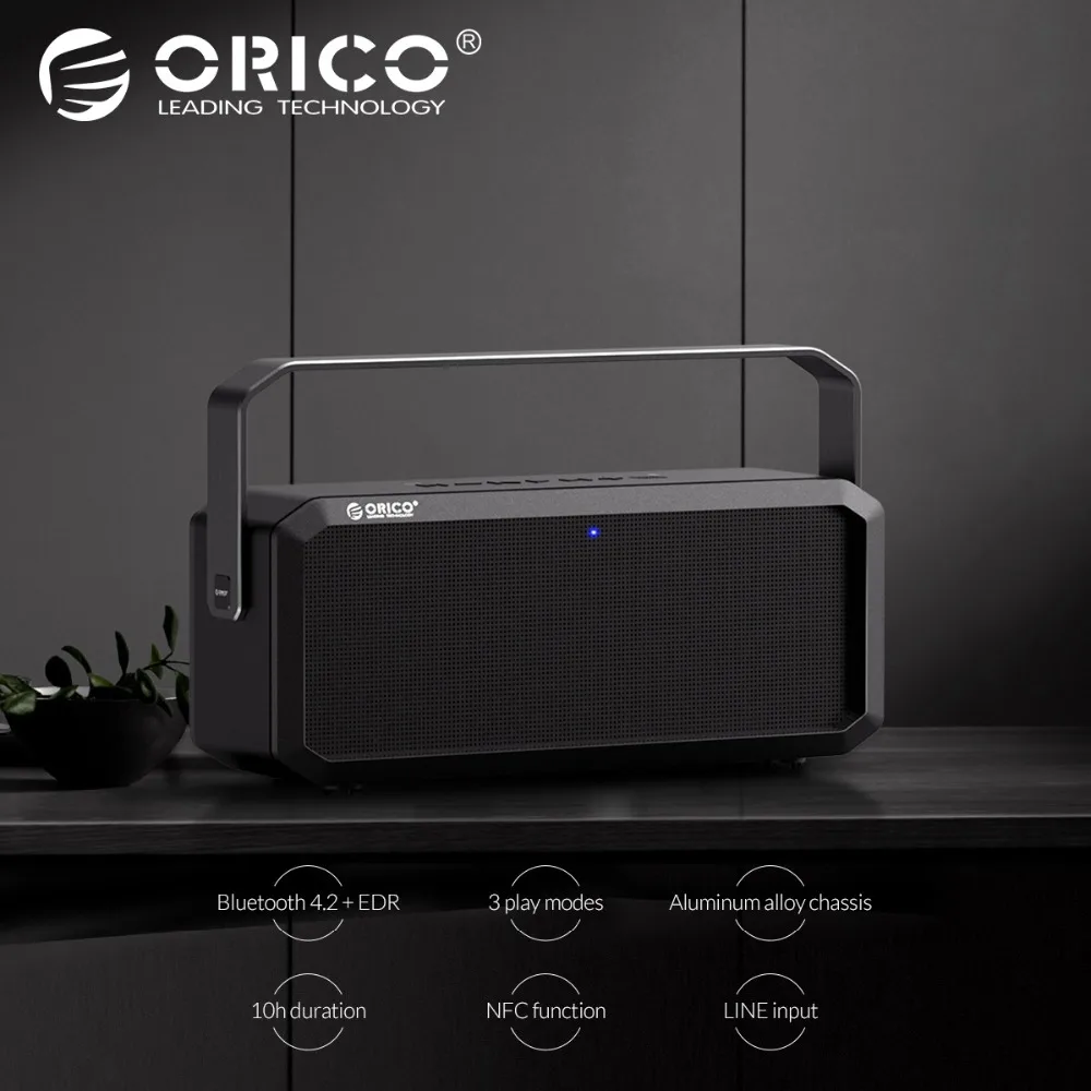 

ORICO Portable Hand-held Wireless4.2 Bluetooth Speaker Music Surround Outdoor Waterproof Support TF Card AUX NFC For MP3 Player
