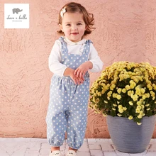 DB4486 dave bella весенние детские комбинезоны для девочек милый комбинезон для малышей Комбинезоны с принтом в горошек