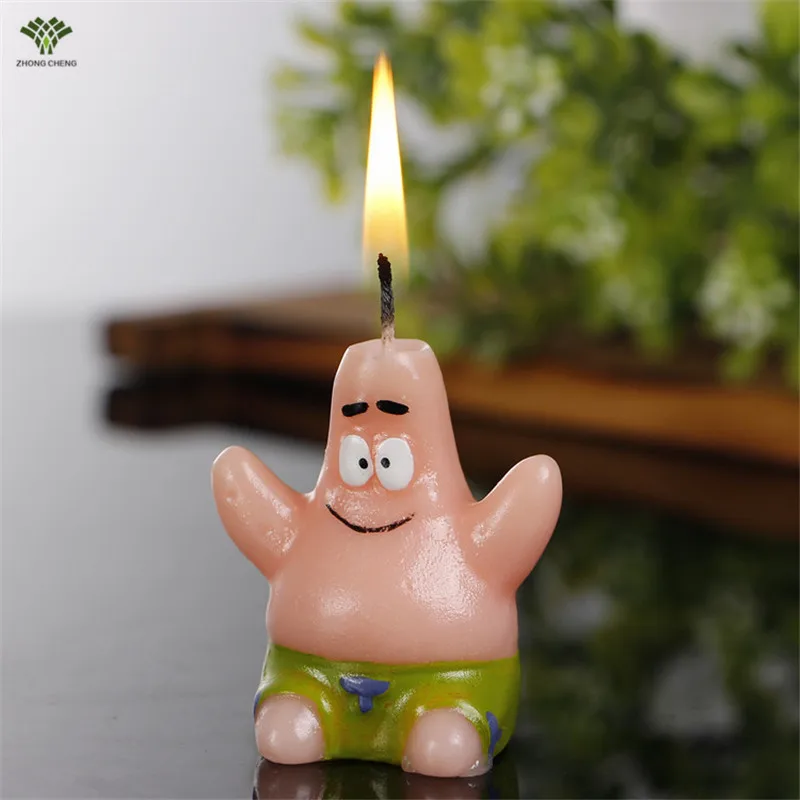 1PCS Cartoon Spongebob Candle PatPatrick Star Cake Candle Topper