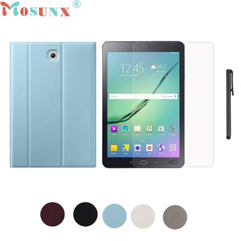 

Tablets Case Protective New Mecall Leather Case Stand Cover For Samsung Galaxy Tab S2 8 Inch T710 T715 +Film +Pen