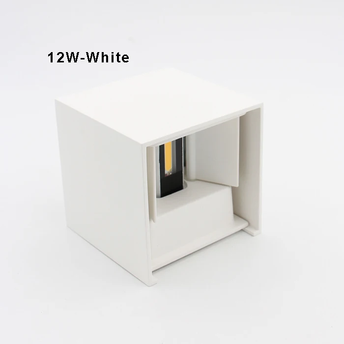 Куб IP65 Регулируемый поверхностный монтаж Напольный СВЕТОДИОДНЫЙ светильник ing, светодиодный наружный настенный светильник, вверх вниз настенный светильник для крыльца - Цвет абажура: 12W-White