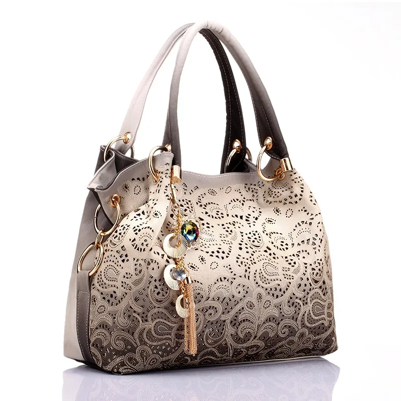 Brand Designer Women&#39;s Handbag Hollow Out Bags Handbags Female Gradient Tassel Bag Ladies ...