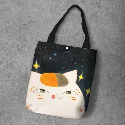 Natsume Yuujinchou Shoulder Bags Women Cute Environmental Shopping Bag Tote Package Crossbody Bags Purses Casual Handbag 