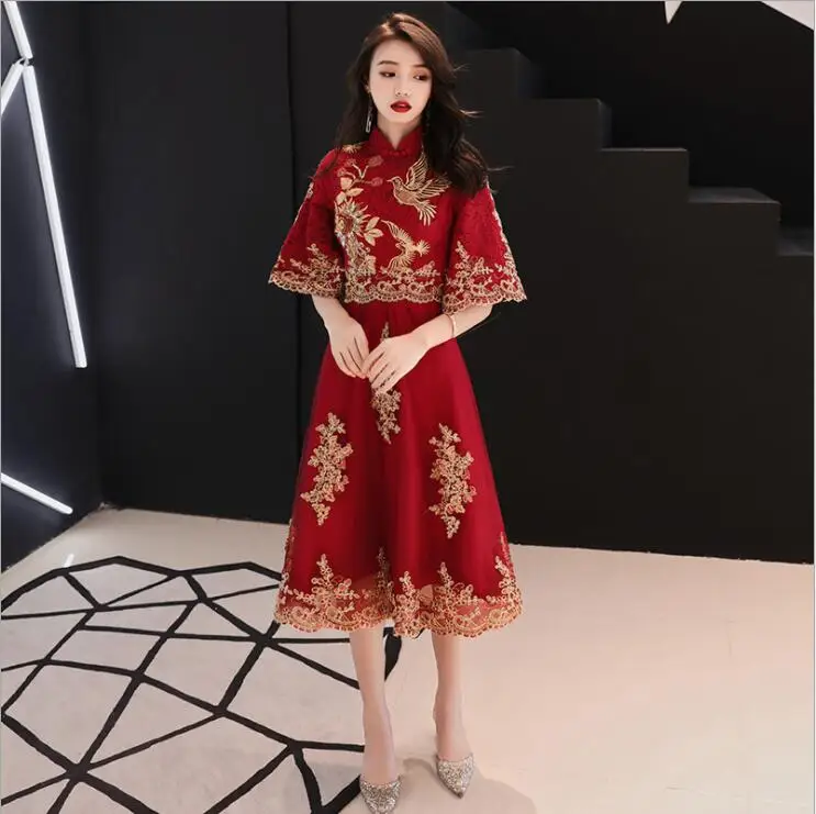 Chinese Dream Show Clothing Simple Pregnant Women Dress Luxury Lace Embroidery Wedding Dresses Sweetheart Elegant Vestido Bride