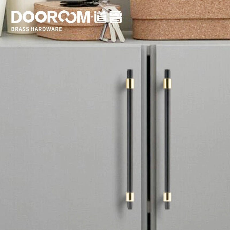 Ручка для мебели Dooroom латунная фурнитура черного и золотого светильник Роскошная