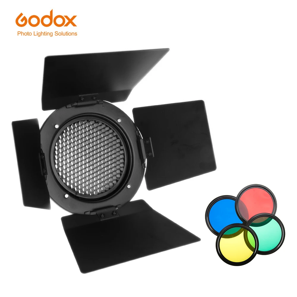 

Flash Accessories Godox BD-03 4 Color piece Honeycomb Grid Barn Door for Photo Studio Flash Godox K-150 K-180 250SDI 300SDI E250