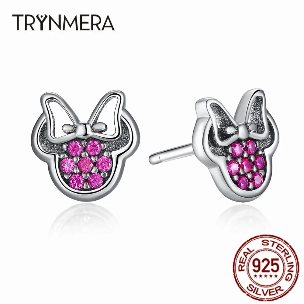 

Trynmera Presents 925 Sterling Silver Red Shape Sparkling Minnie Fashion Jewelry for gifts