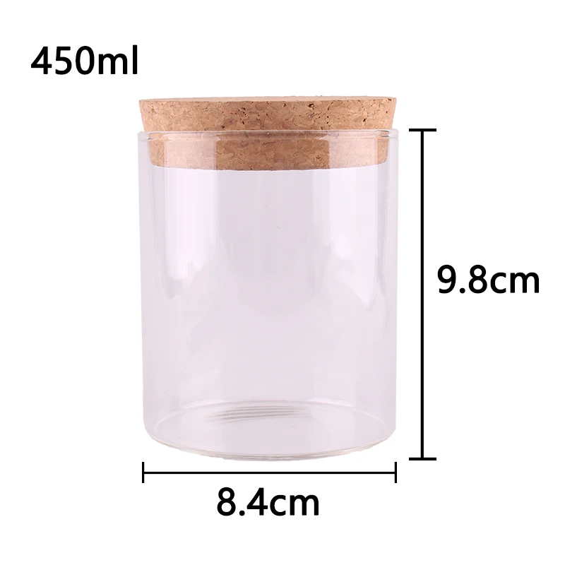 

Hot Home Kitchen Food Ingredient Candy Nuts Grain Sealed Glass Storage Bottle Terrarium Can Jar with Cork Stopper