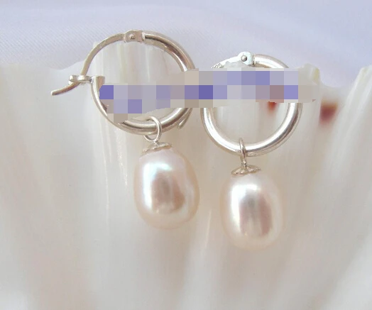 

Hot sell Noble- hot sell new - wb00560 2pc stunning 12mm white freshwater pearls drip dangle earrings 925s silver