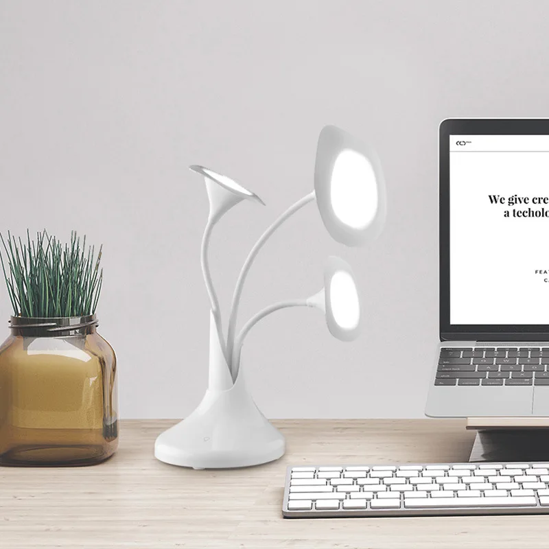 

Creative simple morning glory table lamp nordic style USB lamp Learning eye protection decorative touch small lamp free shipping