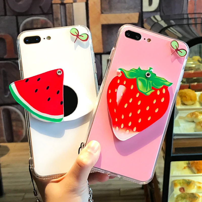 Yespure Lembut Seluler Penuh Sarung untuk iPhone 7 Plus Kasus Handphone Aksesori Kasus dengan Cermin Cermin 5.5 Inch Capa Perempuan