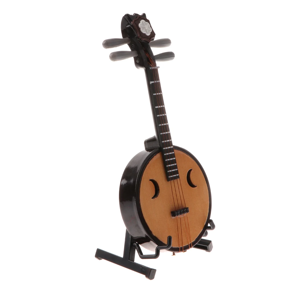 MagiDeal 1/6 Scale Miniature Copper Harp Model Miniature Musical Instrument for Action Figures Dolls Dollhouse Home Office Decor